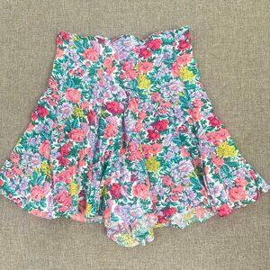 Pre-Owned Vintage Judy Knapp Shorts Skirt Floral High Waist 23-24‎ Waist Zipper